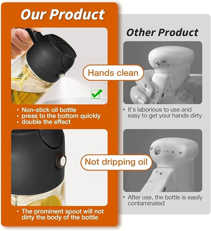 OIL Dispenser Glass bottle, 500ml capacity,2 in 1 design