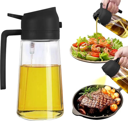 OIL Dispenser Glass bottle, 500ml capacity,2 in 1 design