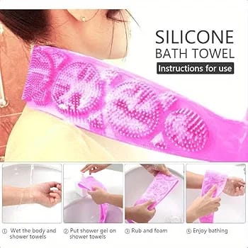 2 pieces silicon bath brush,double side silicone body