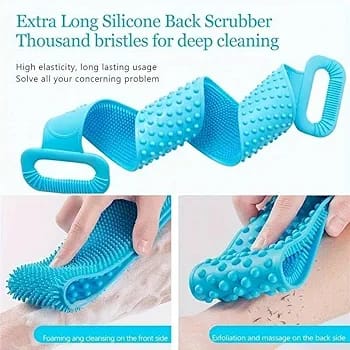 2 pieces silicon bath brush,double side silicone body